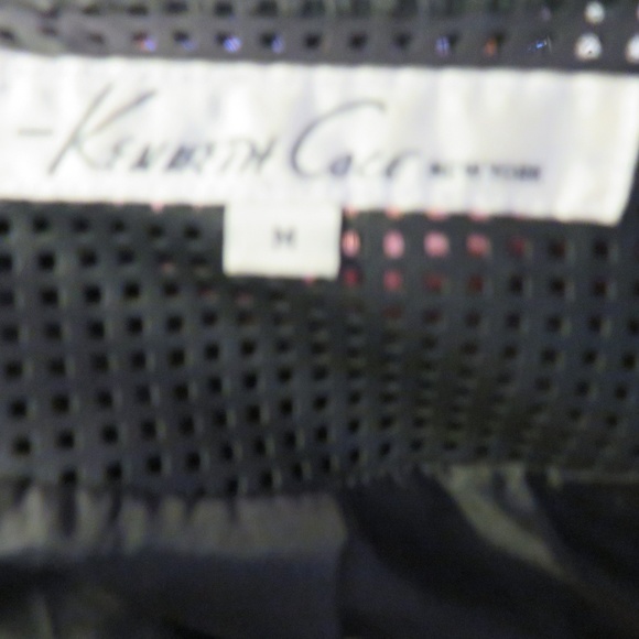 KENNETH COLE BLACK/WHITE PERFORATED JACKET M* - Picture 8 of 8
